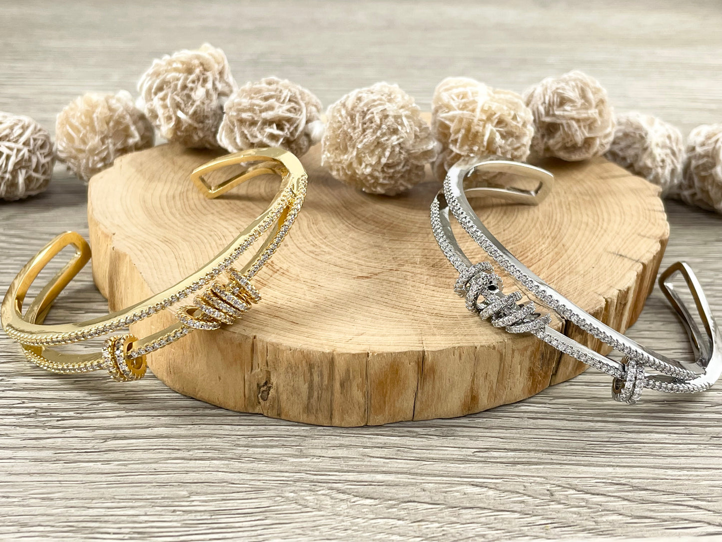 Criss Cross Dangle Coin Shiny Adjustable Bracelet Cuffs Real Gold/Silver 18K Plated CZ Pave over Copper 1 cuff