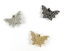 Load image into Gallery viewer, Real Gold/Platinum 18K Plated Micro CZ Butterfly Pave Pendant Over Brass 2pcs
