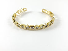 Load image into Gallery viewer, Real Gold/Platinum 18K Plated Copper CZ Pave Geometric Rhinestone Fancy Bracelet Cuffs
