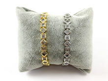 Load image into Gallery viewer, Real Gold/Platinum 18K Plated Copper CZ Pave Geometric Rhinestone Fancy Bracelet Cuffs
