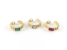 Load image into Gallery viewer, Real Gold 18K/Platinum Plated Copper CZ Pave Dainty Link Ear Cuffs (No Piercing!!) 6pc
