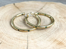 Load image into Gallery viewer, 18K Gold Plated CZ Pave Circle Hoop Earring Over Copper 3 pairs
