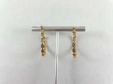 Load image into Gallery viewer, 18K Gold and Platinum Plated Dainty Cubic Zirconia Earring Hoop Over Copper 3pairs
