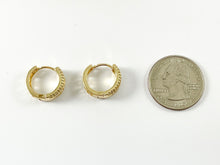 Load image into Gallery viewer, Real Gold/Silver 18K Baguette Micro Pave CZ Earring Hoop Huggies 3 pairs
