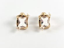 Load image into Gallery viewer, Dazzling Emerald Cut Gold Earring Studs in 18K Gold Plated Over Brass Earrings 3 PAIRS
