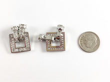 Load image into Gallery viewer, Square CZ Baguette Clasps Findings in 18K Gold or Silver Plated over Copper 3 pcs
