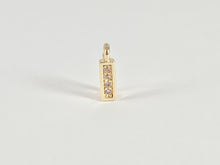 Load image into Gallery viewer, Tiny Gold Rectangle CZ Charms in Real 18K Gold Plated Over Brass 15pcs
