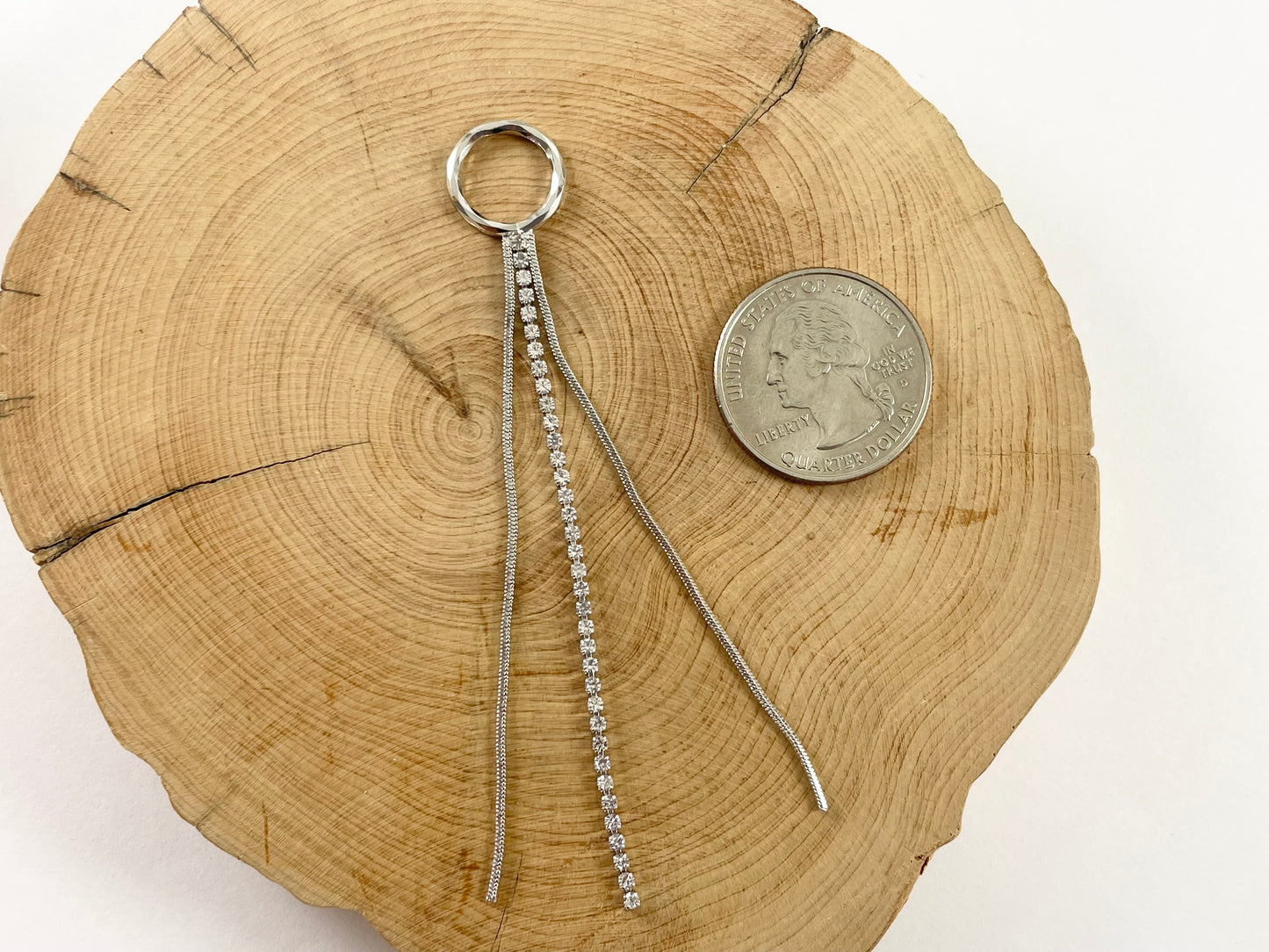 18K Gold Plated/Silver Plated CZ Pave Rhinestone Delicate Dangle Fringe Metal Tassels Over Brass 10pcs