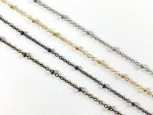 Load image into Gallery viewer, Dainty Nugget Satellite Chain in Gunmetal, Silver, Bronze, Gold
