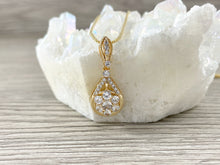 Load image into Gallery viewer, Vintage Teardrop Pendant- CZ Pave 18K Gold Plated Fancy Diamond in Copper Base 6pcs
