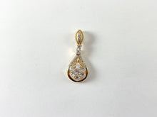 Load image into Gallery viewer, Vintage Teardrop Pendant- CZ Pave 18K Gold Plated Fancy Diamond in Copper Base 6pcs
