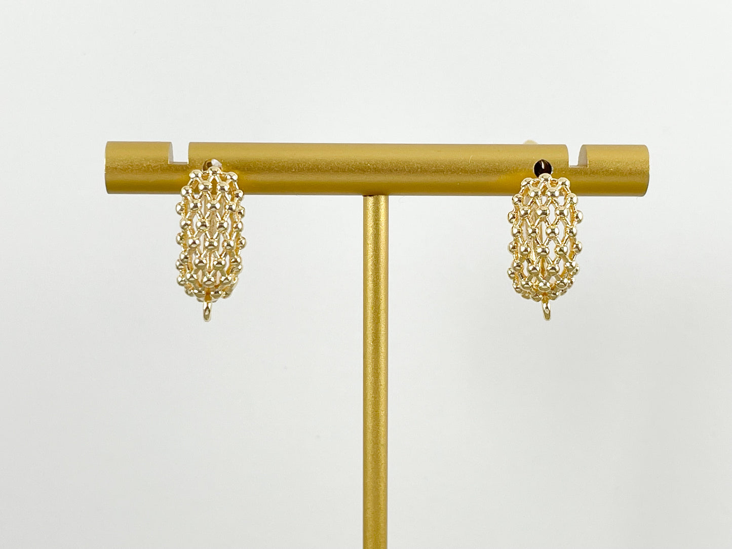 Pendiente de filigrana con tejido de cobre chapado en oro de 18 quilates, componente Huggies, 5 pares