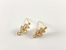 Load image into Gallery viewer, Real 18K Gold Plated Clusters Earring Stud Component Over Copper 4pairs
