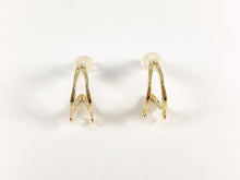 Load image into Gallery viewer, Earring Half Hoop Component with 2 loops in 18k Gold or silver plated over copper 5 pairs
