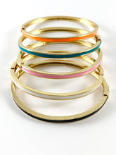 Load image into Gallery viewer, Real Gold 18K Plated Enamel Copper Push Bracelet Cuffs/ Bangles 1 piece
