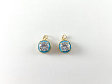 Load image into Gallery viewer, 18K Gold Plated Enamel CZ Pave Coin Charms Over Copper 6pcs
