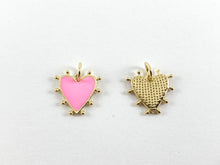 Load image into Gallery viewer, Real Gold 18K Plated Enamel Heart Charm Over Copper 10pcs
