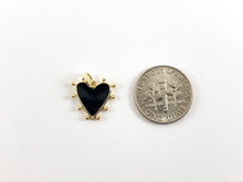 Load image into Gallery viewer, Real Gold 18K Plated Enamel Heart Charm Over Copper 10pcs
