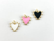 Load image into Gallery viewer, Real Gold 18K Plated Enamel Heart Charm Over Copper 10pcs
