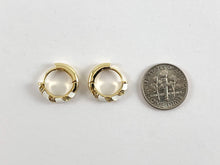 Load image into Gallery viewer, Real Gold 18K Plated CZ Pave Enamel Circle Earring Huggies 4pairs
