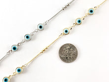 Load image into Gallery viewer, Real Gold/Platinum 18K Plated Enamel Dainty Tiny Evil Eye Chain
