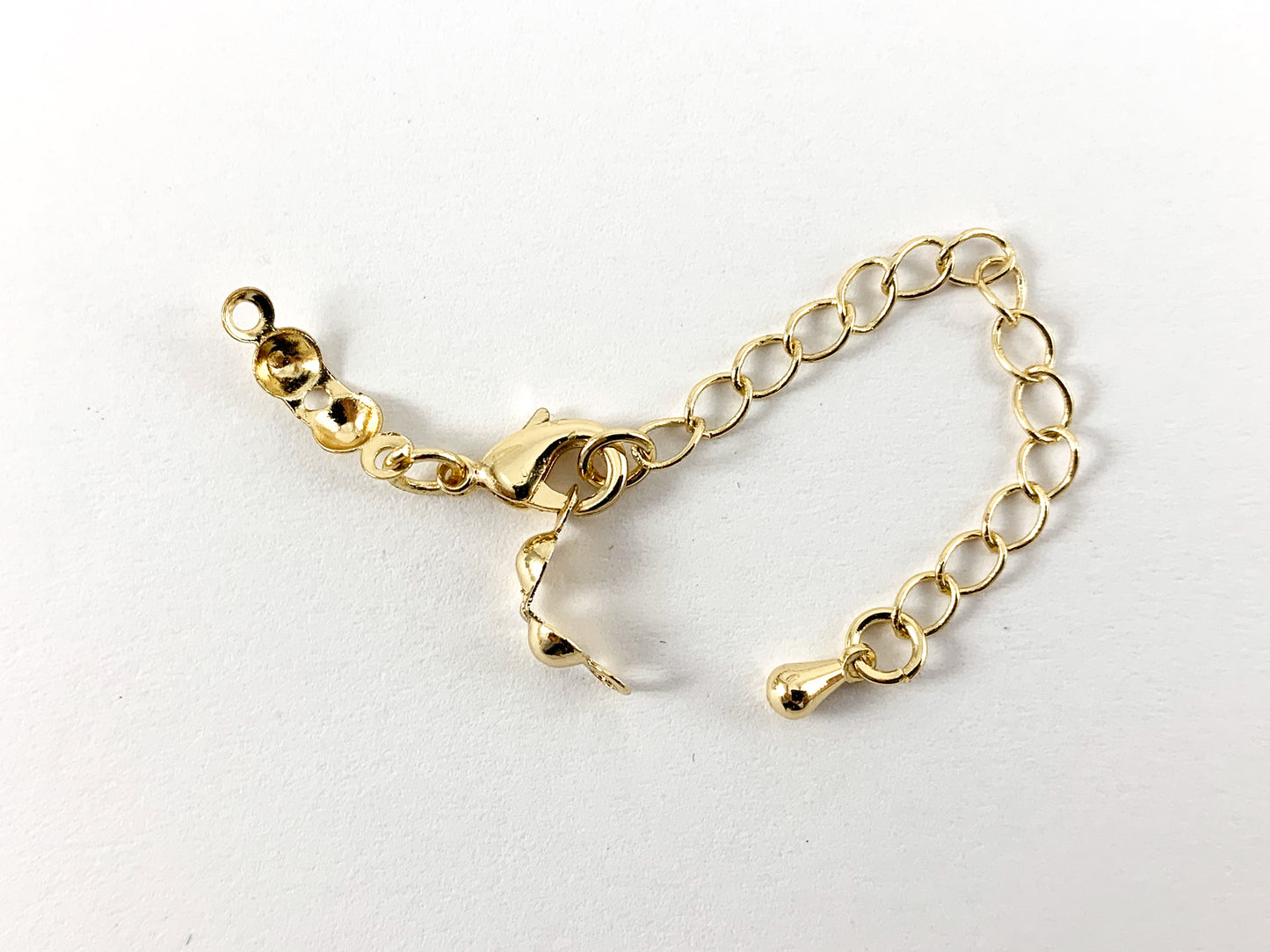 18K Gold/Silver Plated 2 inch Extender Chain with Lobster Clasp and Crimps Component for Jewelry 10pcs