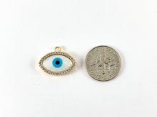 Load image into Gallery viewer, 18K Real Gold Plated Brass CZ Pave Shell Eye Charm Pendant 4pcs
