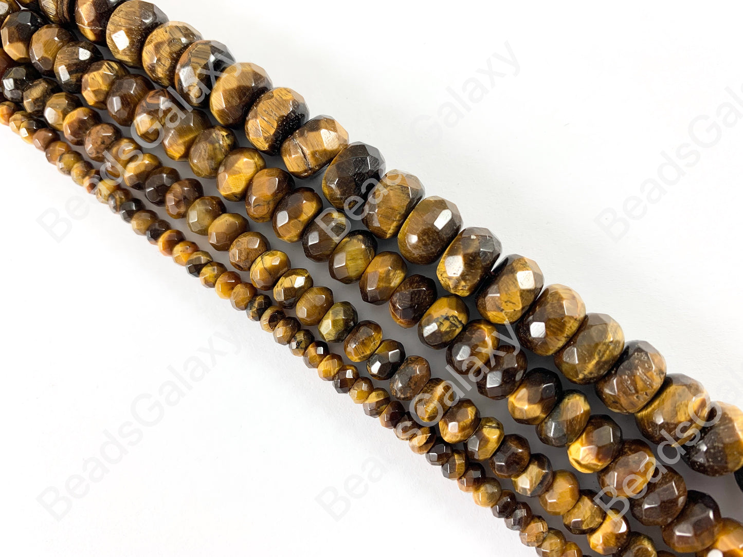 Tiger's Eye Yellow Brown Rondelle Faceted Natural Genuine Gemstone Beads 4x3 6x4 8x5 10x6mm Around 14"-15"