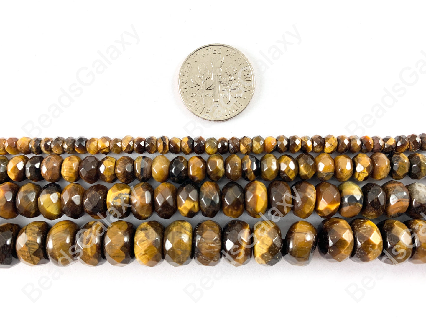 Tiger's Eye Yellow Brown Rondelle Faceted Natural Genuine Gemstone Beads 4x3 6x4 8x5 10x6mm Around 14"-15"
