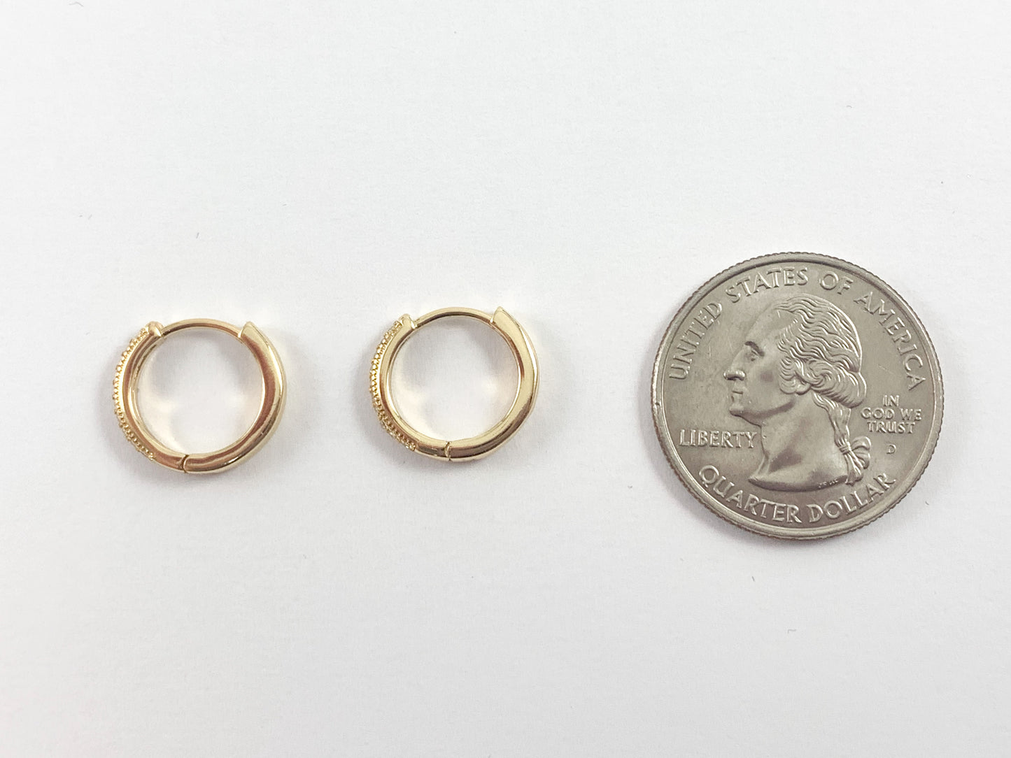 Huggies con pavé de circonita dorada, aretes lisos circulares chapados en oro real o plata de 18 quilates, 5 pares
