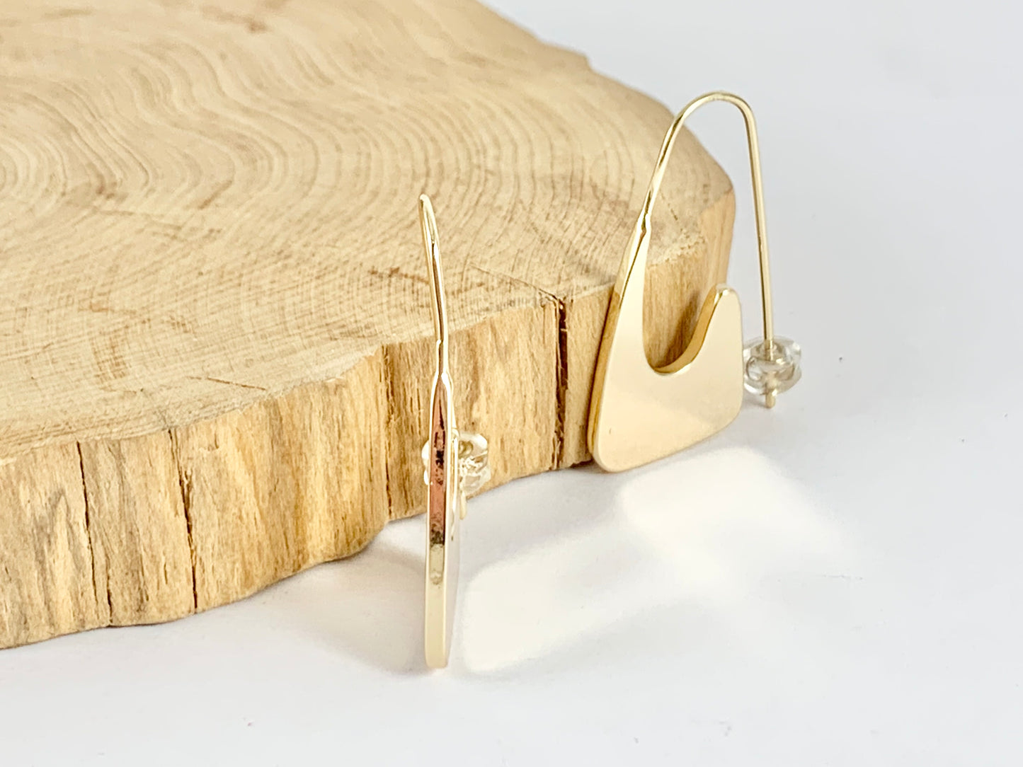 Minimalist Geometric Unique Gold Earrings in 18K Gold Plated Copper 3 pairs