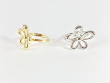 Load image into Gallery viewer, Cute Simple Flower Daisy Adjustable Rings in 18K gold or Silver plated copper 4 pcs
