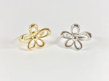 Load image into Gallery viewer, Cute Simple Flower Daisy Adjustable Rings in 18K gold or Silver plated copper 4 pcs
