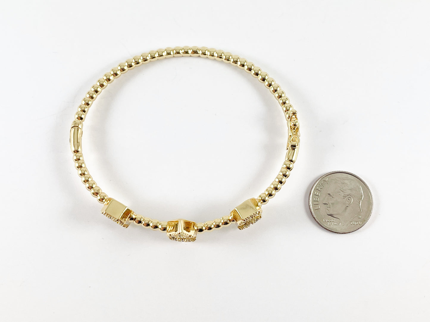 Real Gold/Platinum 18K Plated Copper Bracelet Clear Pink Geometric Cuffs/Bangles 1 cuff