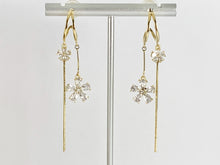 Load image into Gallery viewer, Cute Dainty Long Daisy Tassel Earrings in 18K gold plated Copper 2 pairs
