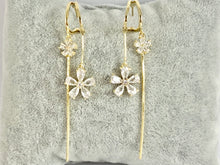 Load image into Gallery viewer, Cute Dainty Long Daisy Tassel Earrings in 18K gold plated Copper 2 pairs
