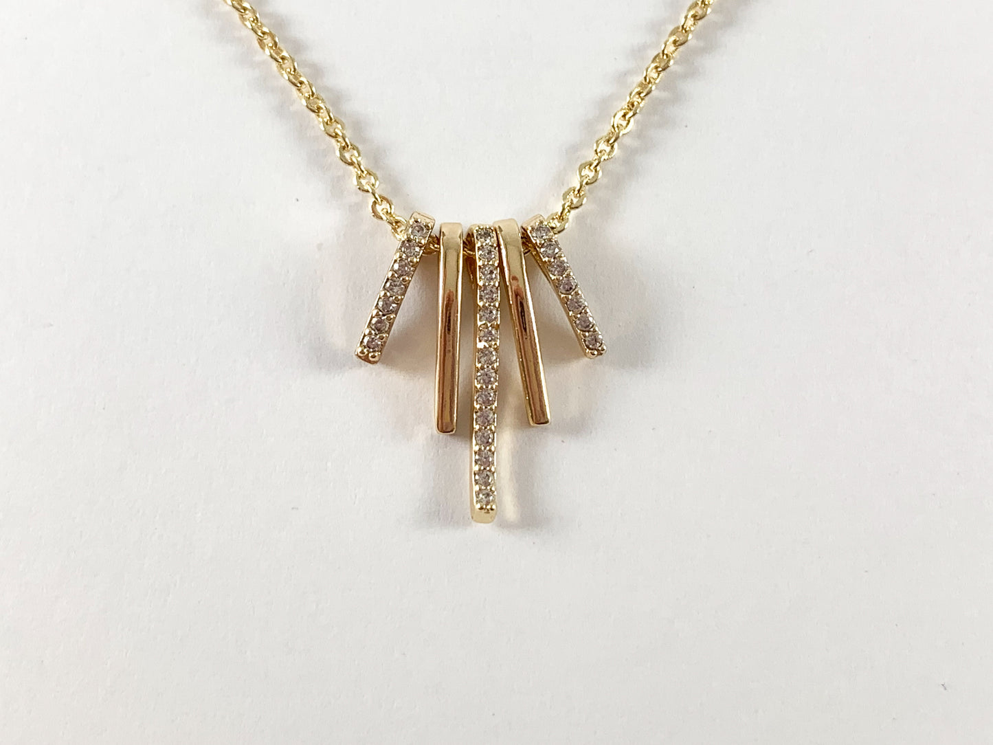 Real Gold/Silver Plated 18K Bar Stick Charm/Pendant Over Copper ---Groups of 5 pcs.  *Necklace not included. 6 Groups