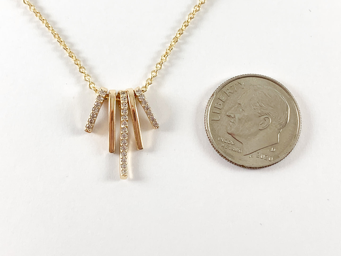 Real Gold/Silver Plated 18K Bar Stick Charm/Pendant Over Copper ---Groups of 5 pcs.  *Necklace not included. 6 Groups