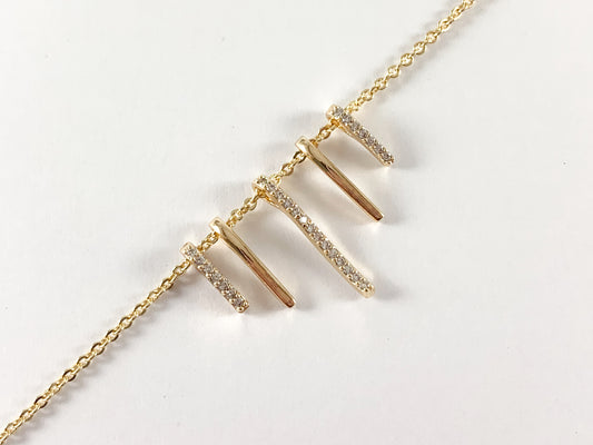 Real Gold/Silver Plated 18K Bar Stick Charm/Pendant Over Copper ---Groups of 5 pcs.  *Necklace not included. 6 Groups