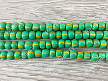 Load image into Gallery viewer, Handmade Green Sankas Glass Beads From Ghana Africa
