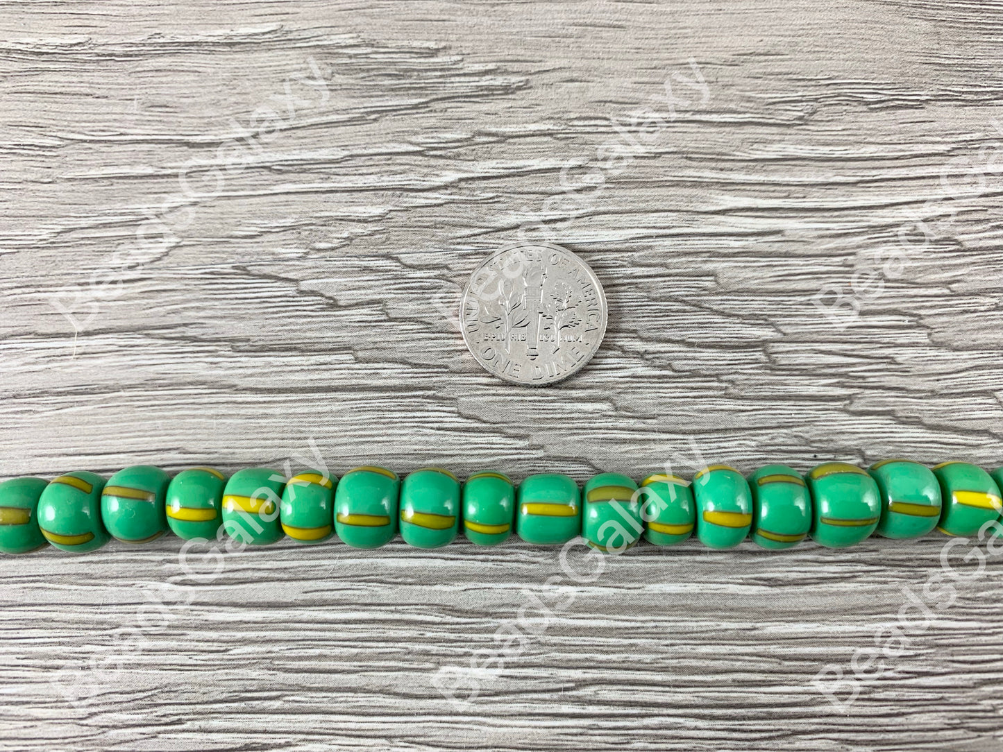 Handmade Green Sankas Glass Beads From Ghana Africa