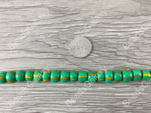 Load image into Gallery viewer, Handmade Green Sankas Glass Beads From Ghana Africa
