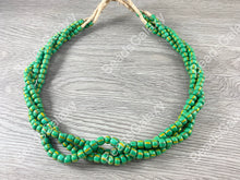 Load image into Gallery viewer, Handmade Green Sankas Glass Beads From Ghana Africa
