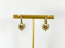 Load image into Gallery viewer, 18K Gold Plated Dainty Heart Dangle Huggie Earrings 4 pairs
