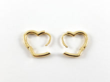 Load image into Gallery viewer, 18K Real Gold Plated Minimalist Heart Hoops Open Side Earrings 5 pairs
