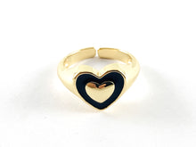 Load image into Gallery viewer, Real Gold 18K Plated Enamel Heart Ring 5pc
