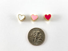 Load image into Gallery viewer, 7mm Real 18K Gold Plated Enamel Heart Spacer Beads Over Copper 10pcs
