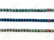 Cargar imagen en el visor de la galería, Cuentas de energía redondas de hematita natural lisas de 4 mm alrededor de 15 &quot;-16&quot; Plata metálica Oro Bronce Cobre Gunmetal Negro Multi Marrón Verde Azul
