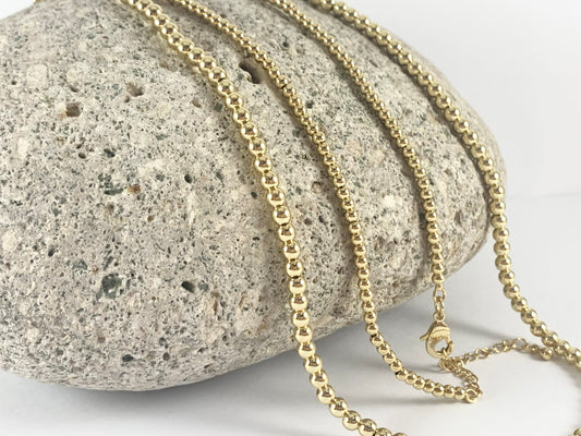 Collar con acabado de hematita chapado en oro de 18 quilates de 16" con extensor de 5 o 3 piezas