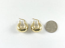 Load image into Gallery viewer, 18K Gold or Platinum Plated Chunky Earring Huggies Hoops 3 pairs
